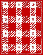 Red White Gingham Pattern Rug