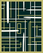 Abstract Geometric Line Art Rug