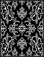 Classic Black White Damask Pattern Rug