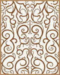 Classic Brown Scrollwork Damask Rug