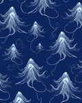 Ethereal Deep Blue Jellyfish Pattern Rug