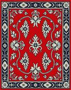 Red Floral Vine Classic Pattern Rug