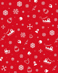 Whimsical Red Snowflakes Pattern Rug