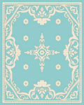 Vintage Rococo Floral Scrollwork Rug