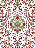 Vine and Strawberry Mandala Pattern Rug