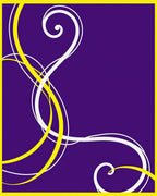 Purple Yellow White Swirl Design Rug
