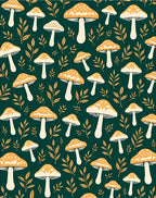 Whimsical Mushroom Leaf Pattern Rug