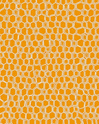 Orange Honeycomb Pattern Rug