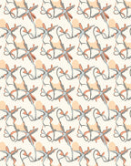 Abstract Organic Coral And Gray Design Rug