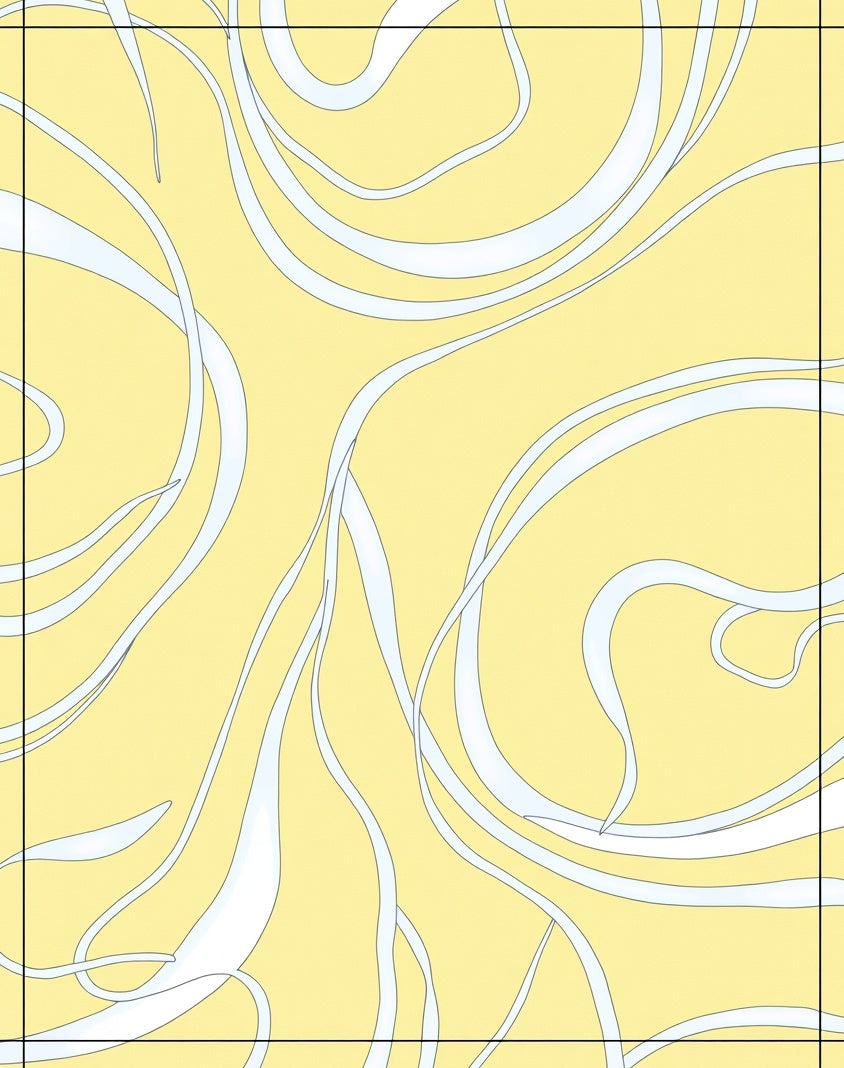 Radiant Swirl Abstract Yellow Pattern Rug