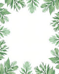 Verdant Green Leaf Pattern Border Rug