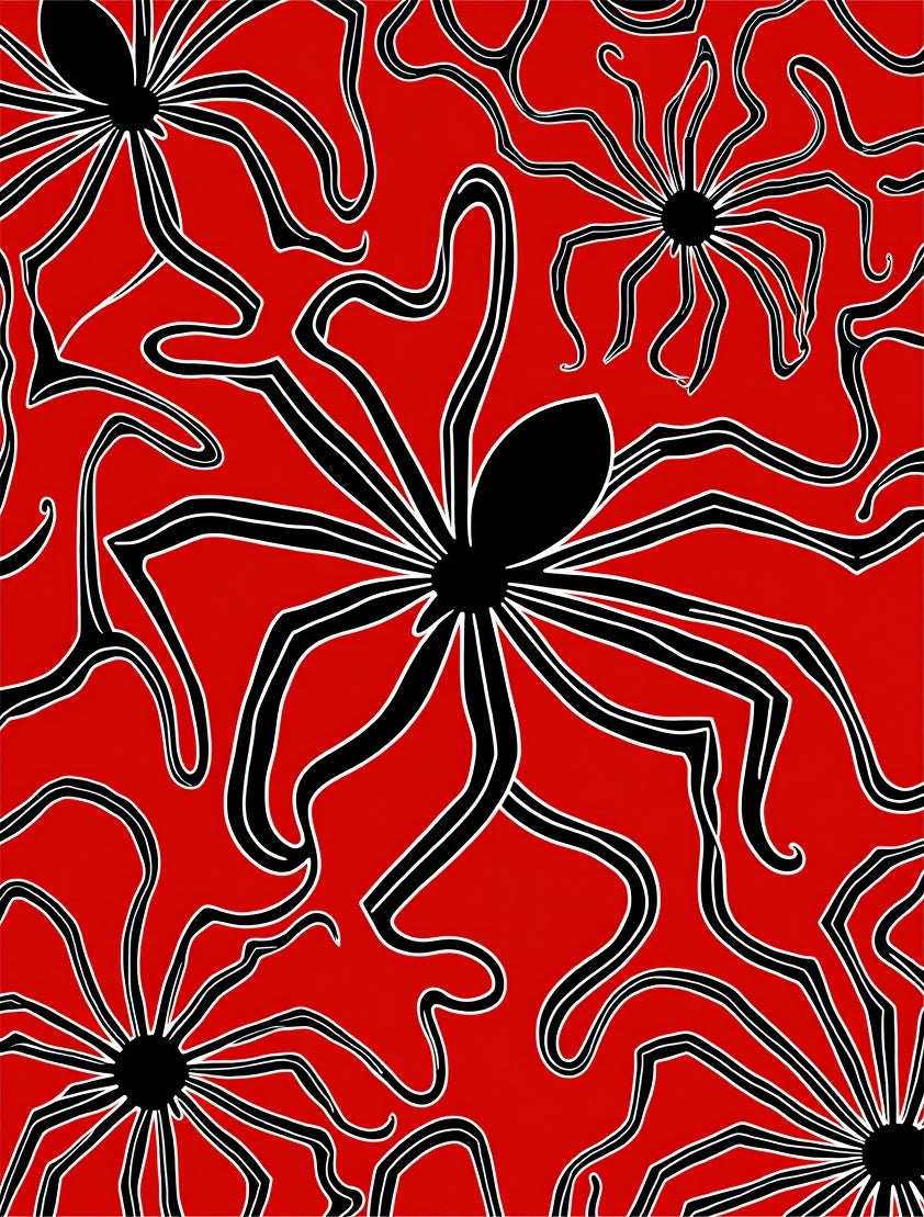 Bold Spiders With Flowing Lines Rug