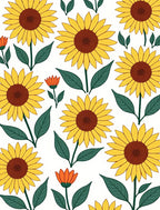 Bright Yellow Sunflowers Floral Pattern Rug