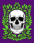 Gothic Skull Laurel Pattern Rug