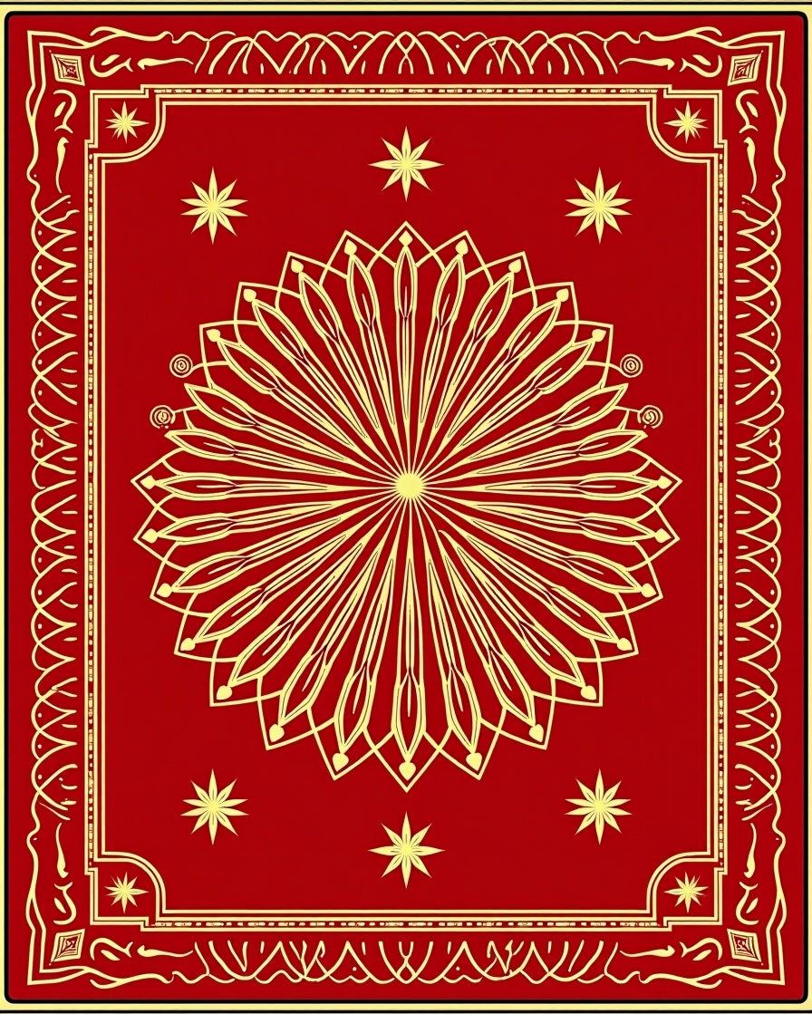 Radiant Sunburst Medallion Patterned Rug