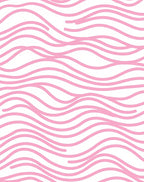 Pretty Pink Wavy Stripe Design Rug