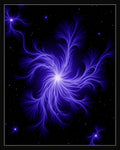 Abstract Swirling Blue Starburst Pattern Rug