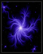 Abstract Swirling Blue Starburst Pattern Rug
