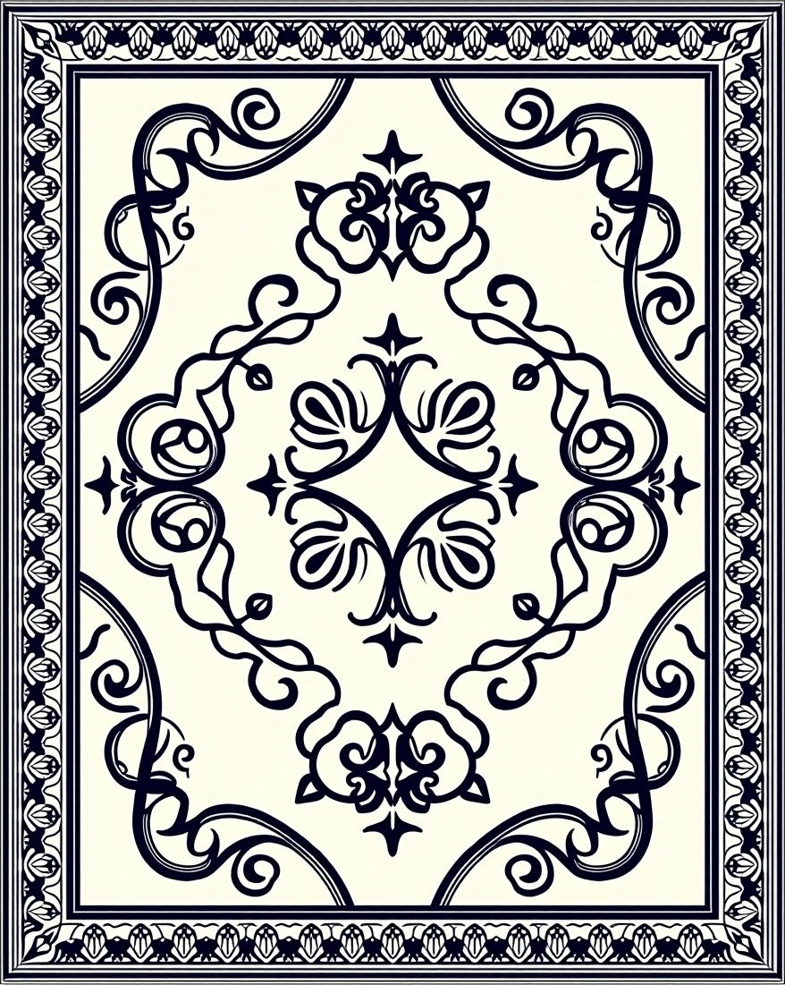 Classic Orante Floral Bordered Rug