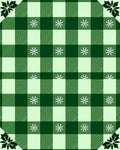 Green Gingham Snowflake Pattern Rug
