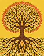 Stylized Tree Root Pattern Rug