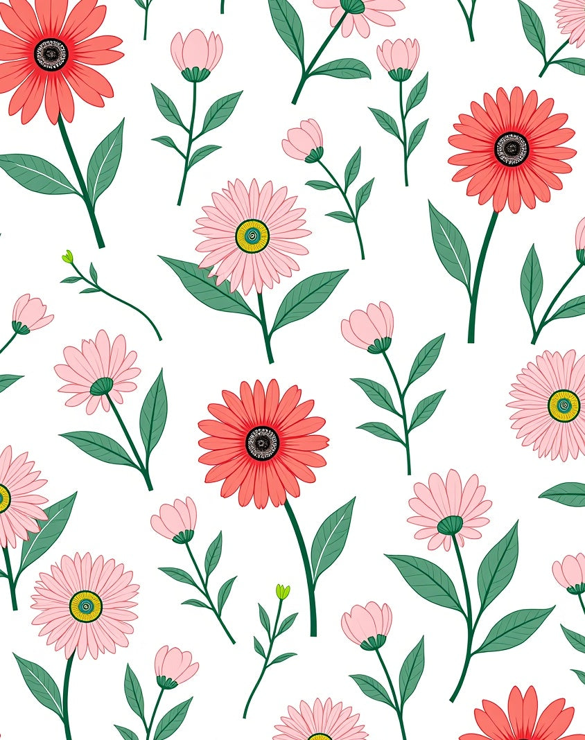 Whimsical Floral Vines Pattern Rug