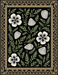 Shell Floral Botanical Patterned Rug