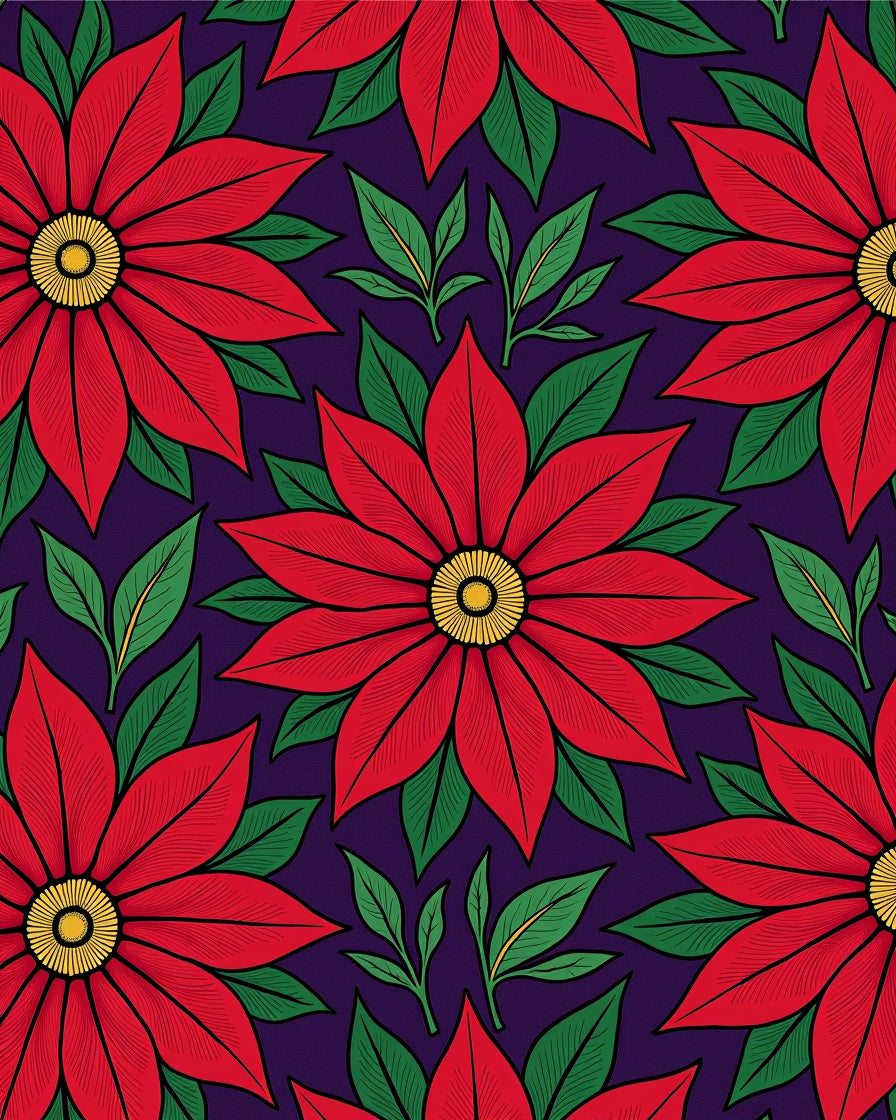 Bold Floral Pattern Red Accent Rug