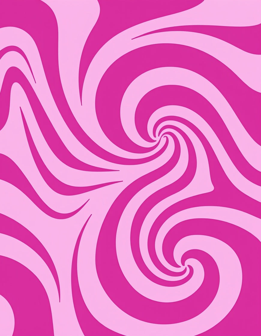 Pink Swirl Abstract Pattern Rug