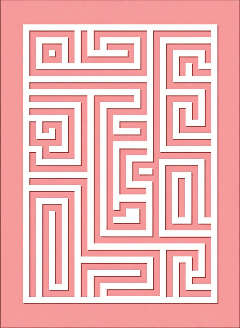 Geometric Maze Pattern Rug