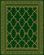 Elegant Golden Lattice Patterned Rug