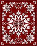 Red Floral Snowflake Mandala Design Rug