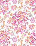 Pink Orange Floral Swirls Pattern Rug