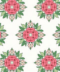 Pink Floral Motif Decorative Pattern Rug