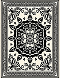 Monochromatic Mandala Floral Pattern Rug