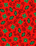 Bold Red Floral Swirls Rug