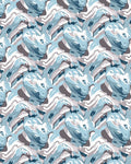 Swirled Blue, Gray, White Abstract Pattern Rug