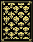 Golden Fan Motif Pattern Rug