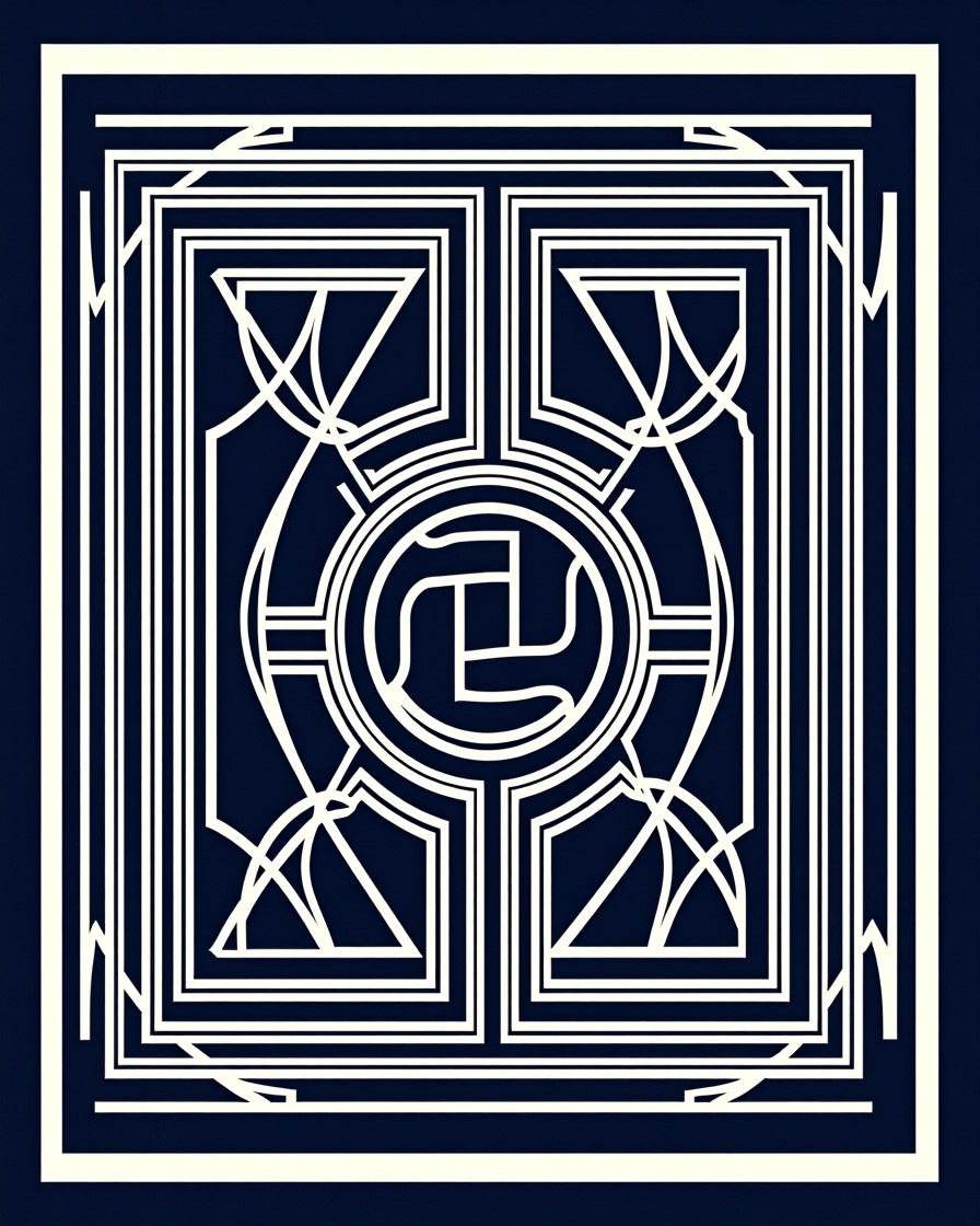 Ornate Abstract Linear Geometric Pattern Rug
