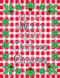Red Gingham Festive Foliage Pattern Rug