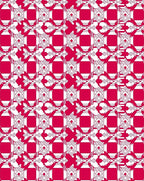 Red Geometric Art Deco Pattern Rug