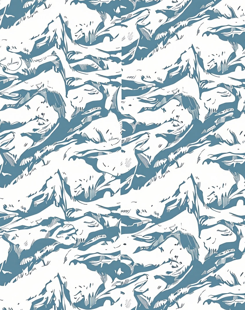 Dynamic Abstract Blue White Pattern Rug