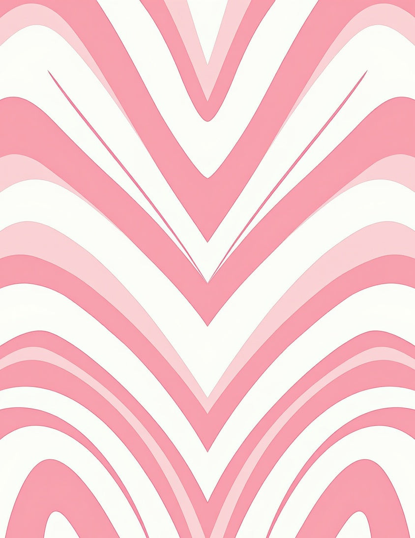 Soft Pink Chevron Wave Pattern Rug