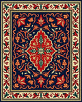 Rich Red Floral Vine Accent Rug