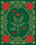 Poinsettia Floral Garden Art Rug