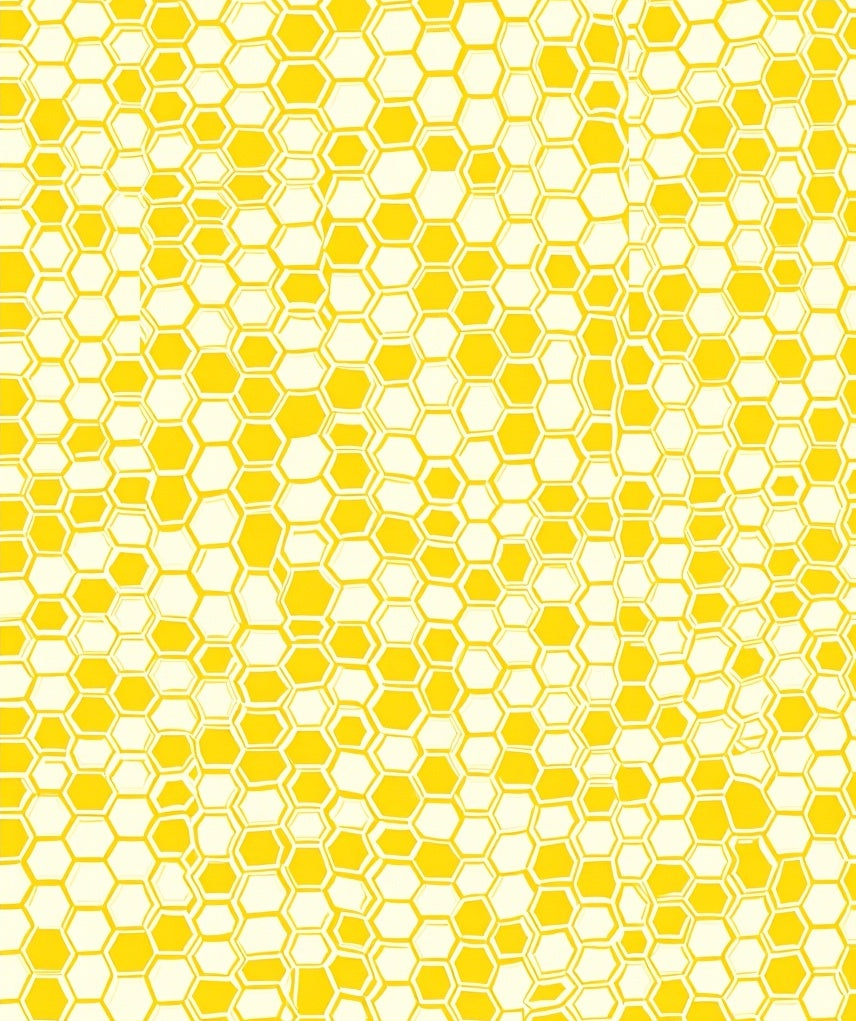 Golden Yellow Honeycomb Geometric Pattern Rug