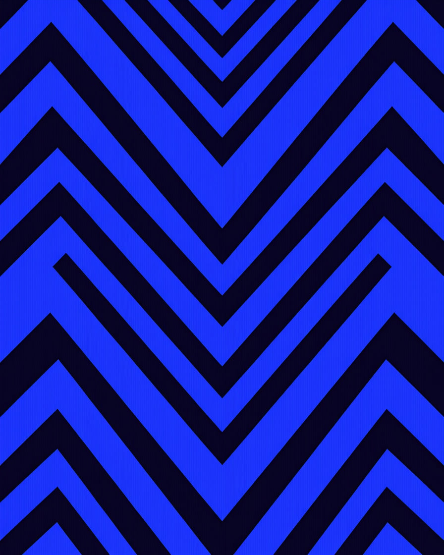 Bold Blue Geometric Zigzag Pattern Rug