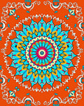 Vibrant Floral Mandala Pattern Rug