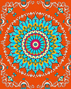 Vibrant Floral Mandala Pattern Rug