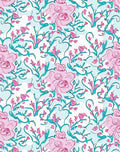 Whimsical Pink Floral Vines Design Rug